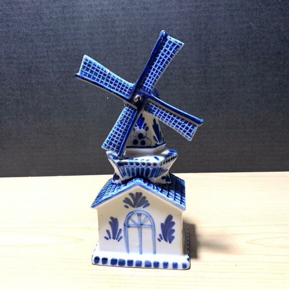 Delfts Blue Hand Painted Windmill - Picture 1 of 5